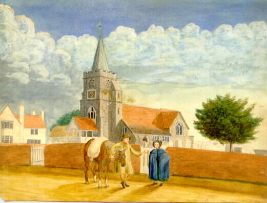 Chobham Church painting