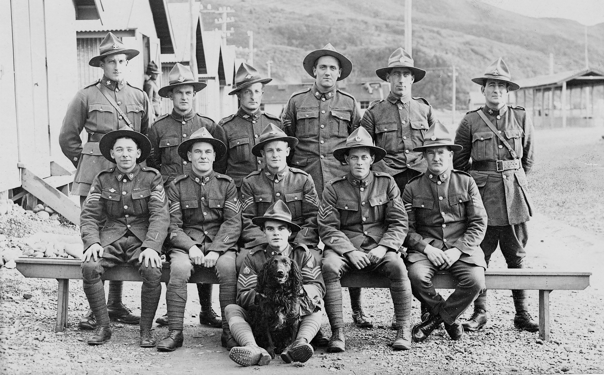 Frederick Effrice Gemming with Army troup at Trentham