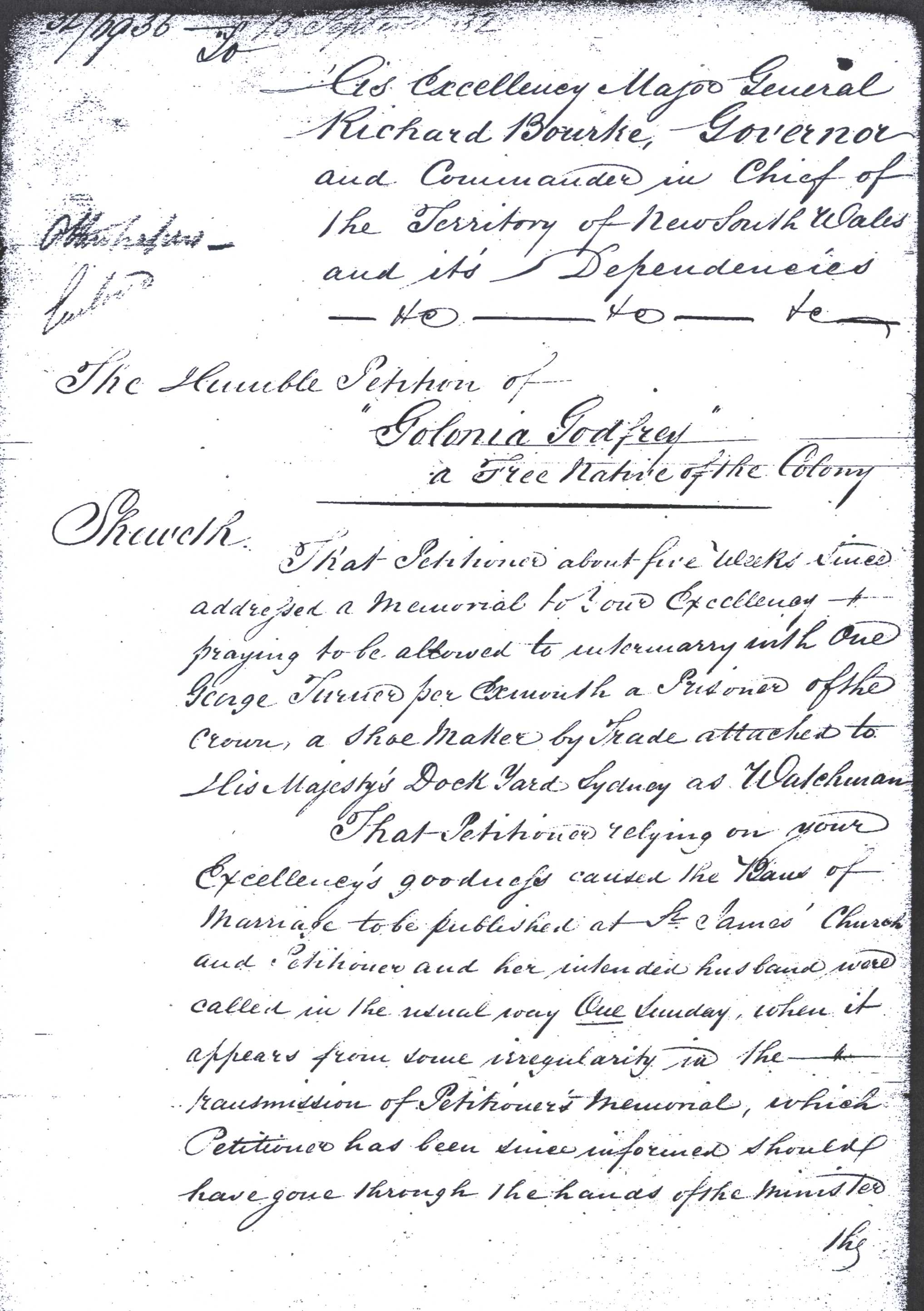 Letter 12 Sepr 1832 re banns called at church