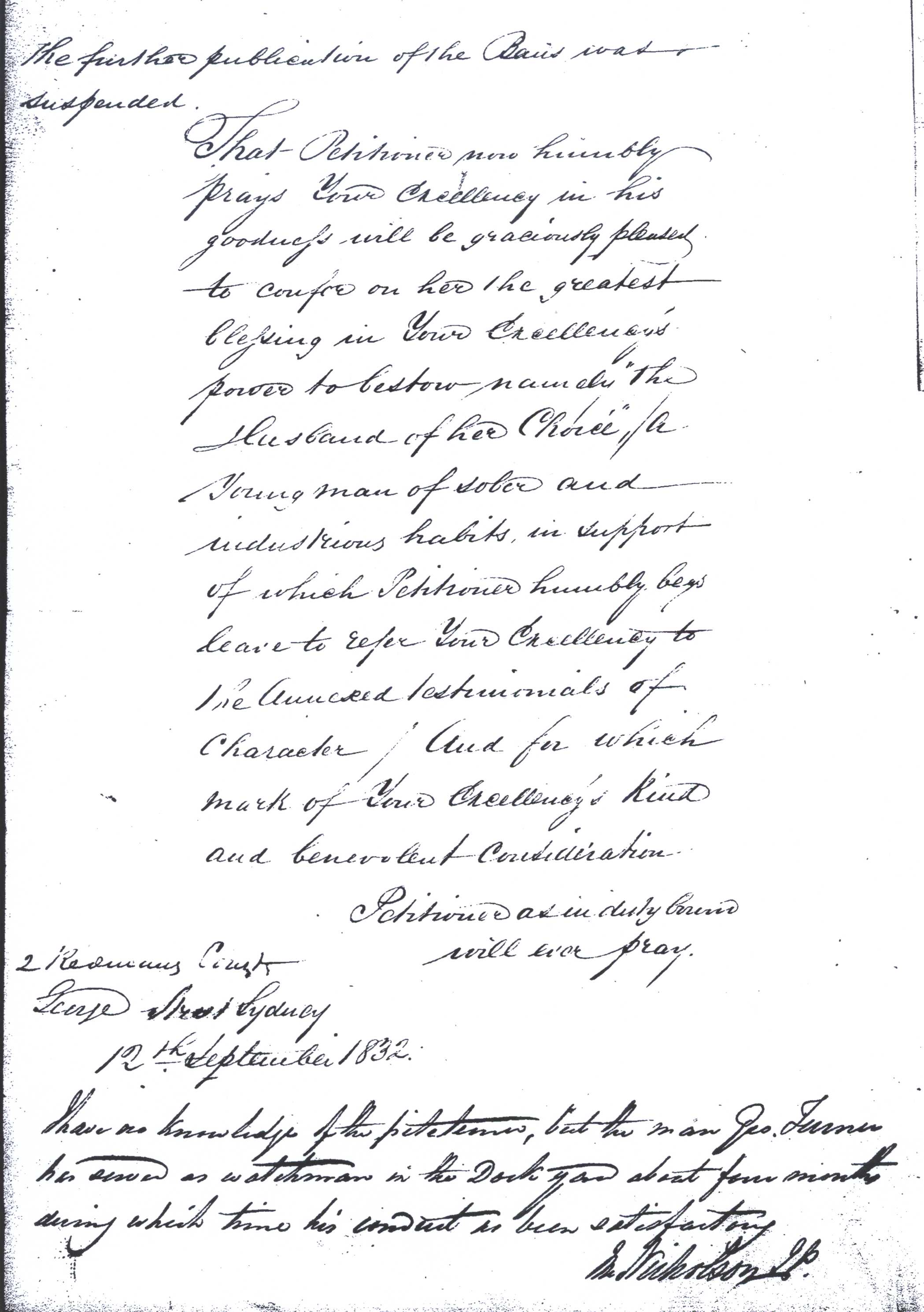 Letter continued re watchman at dockyard