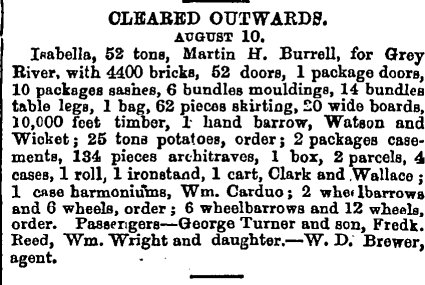 New Zealand Herald August 12, 1867, Shipping