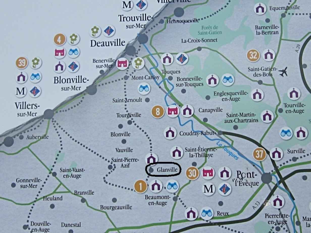 Map including Glanville